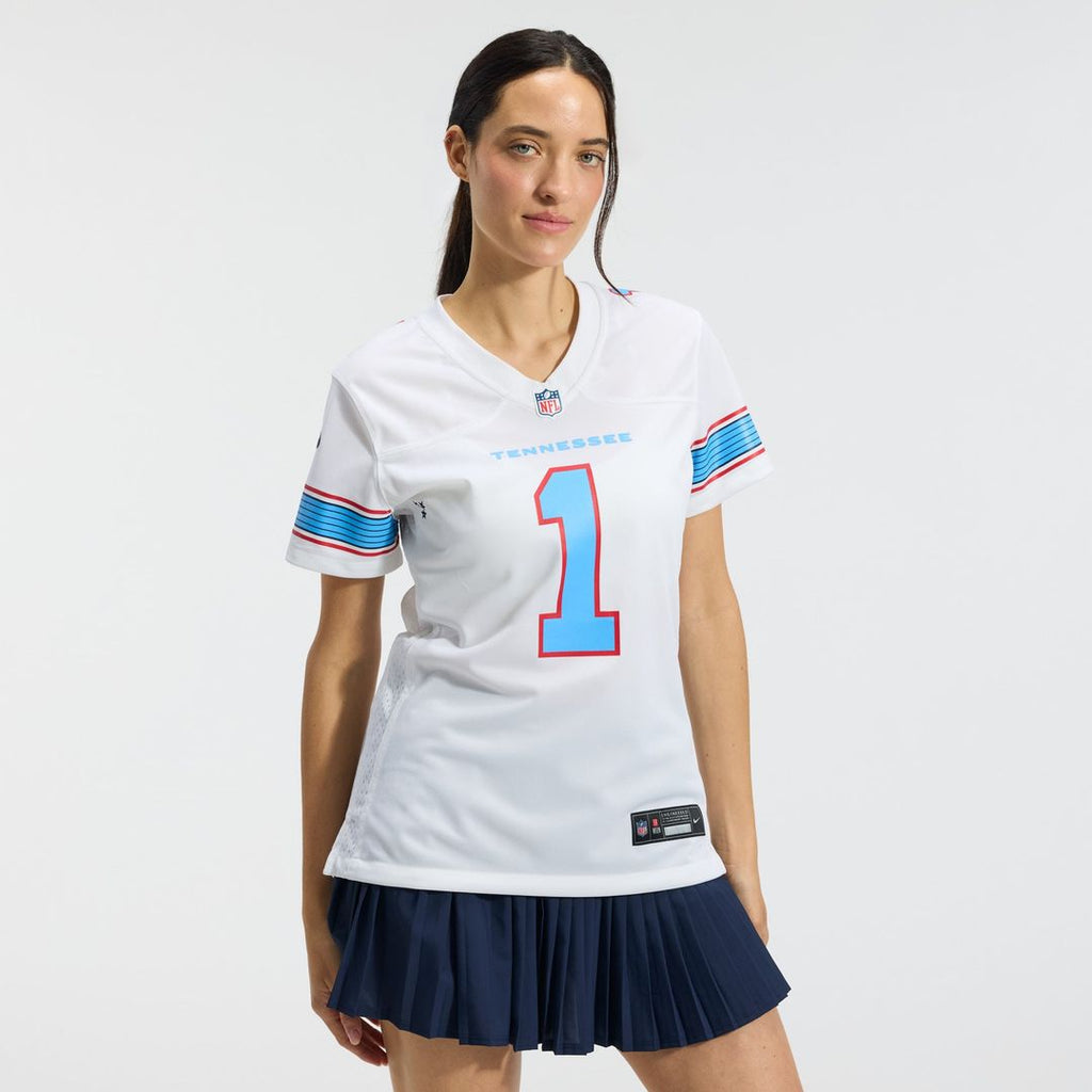 Cameron Ward Tennessee Titans Women's Jersey - Light Blue
