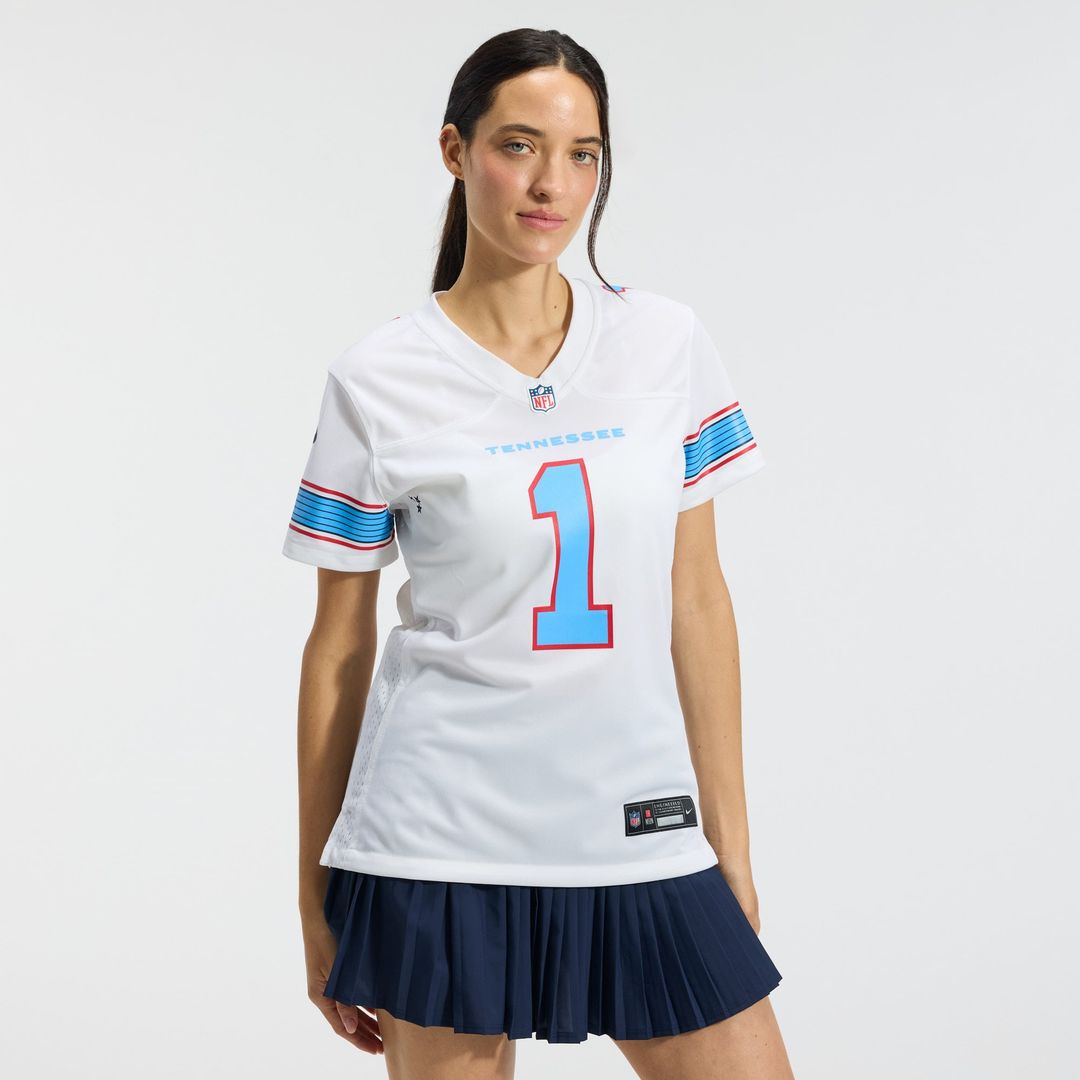 Cameron Ward Tennessee Titans Women's Jersey - Light Blue