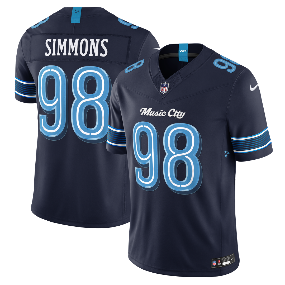 Jeffery Simmons Tennessee Titans 2026 Rivalries Collection Stitched Jersey - Navy