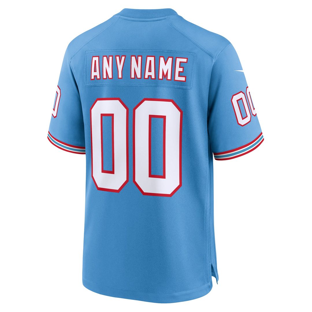 Tennessee Titans Oilers Throwback Custom Jersey - Light Blue