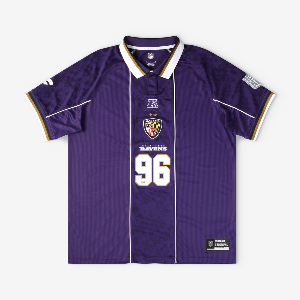 Baltimore Ravens Youth Football x Football Collared Fan Top - Purple