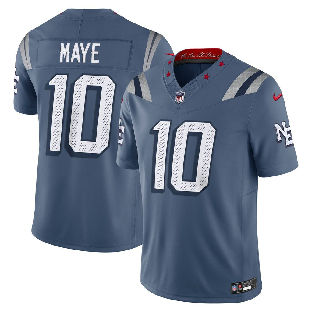 Drake Maye New England Patriots Rivalries Collection Stitched Jersey - Blue