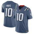 Drake Maye New England Patriots Rivalries Collection Stitched Jersey - Blue