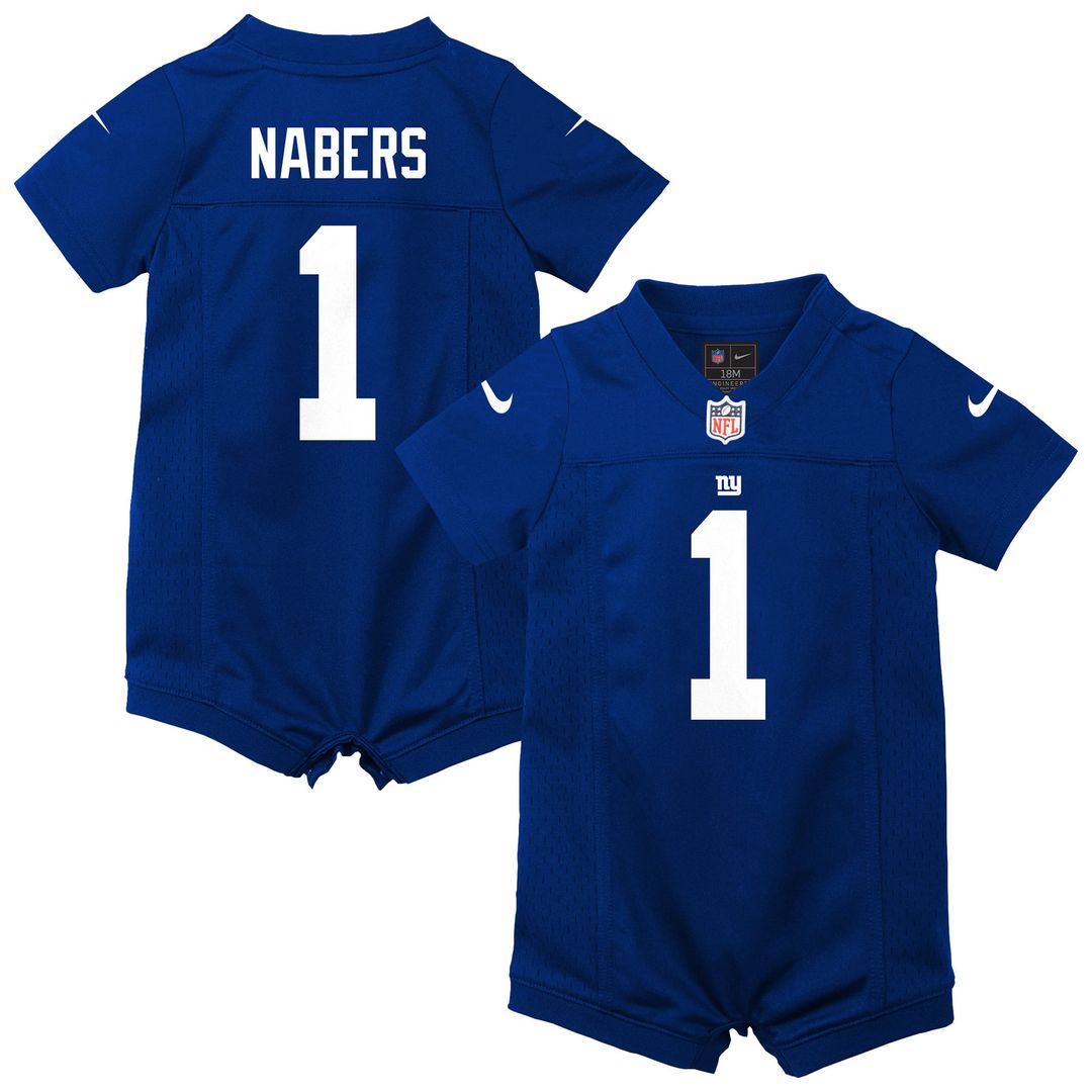 Malik Nabers New York Giants Newborn Romper Jersey - Royal