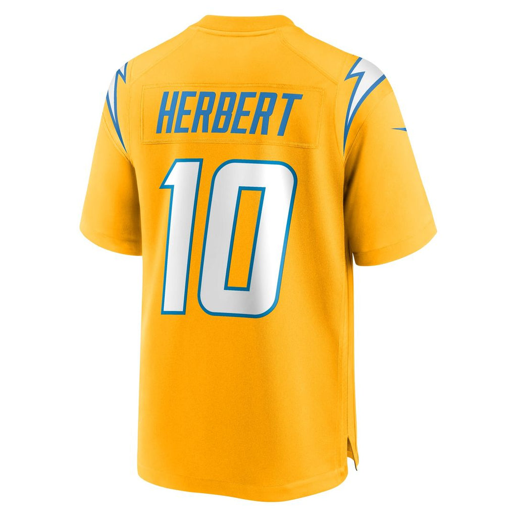 Justin Herbert Los Angeles Chargers Alternate Charger Power Jersey - Gold