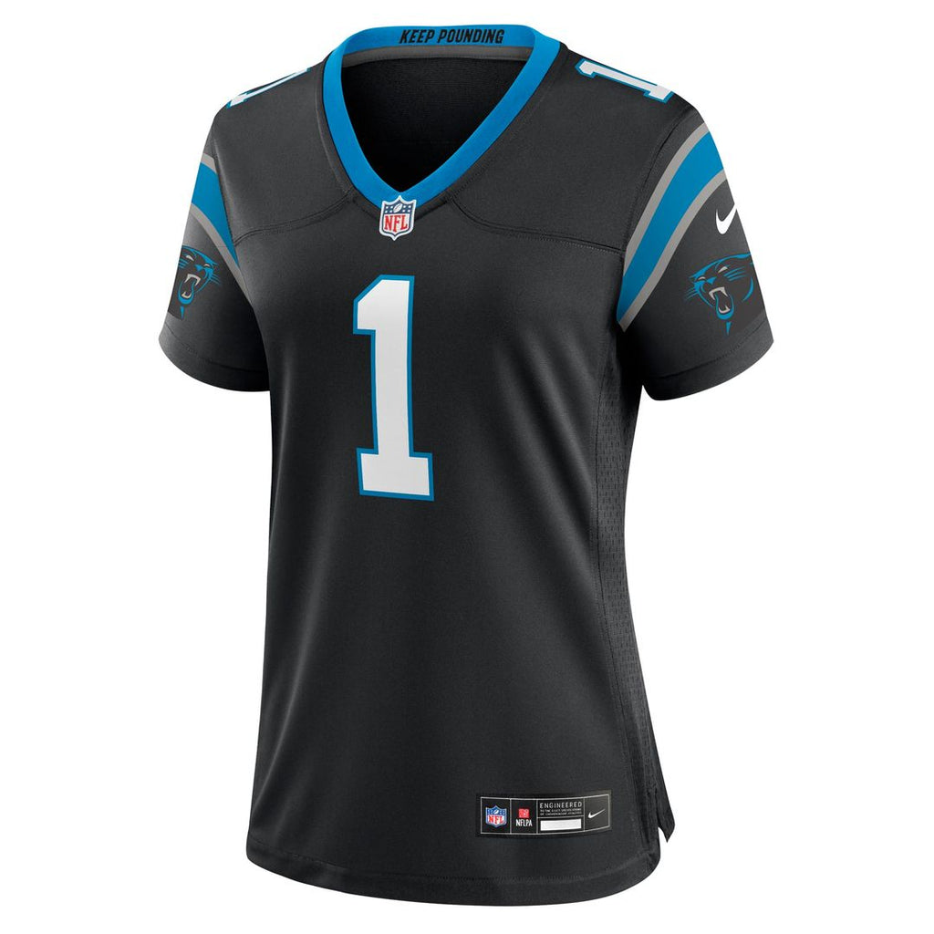 Number 1 Mom Carolina Panthers Women's Jersey - Black
