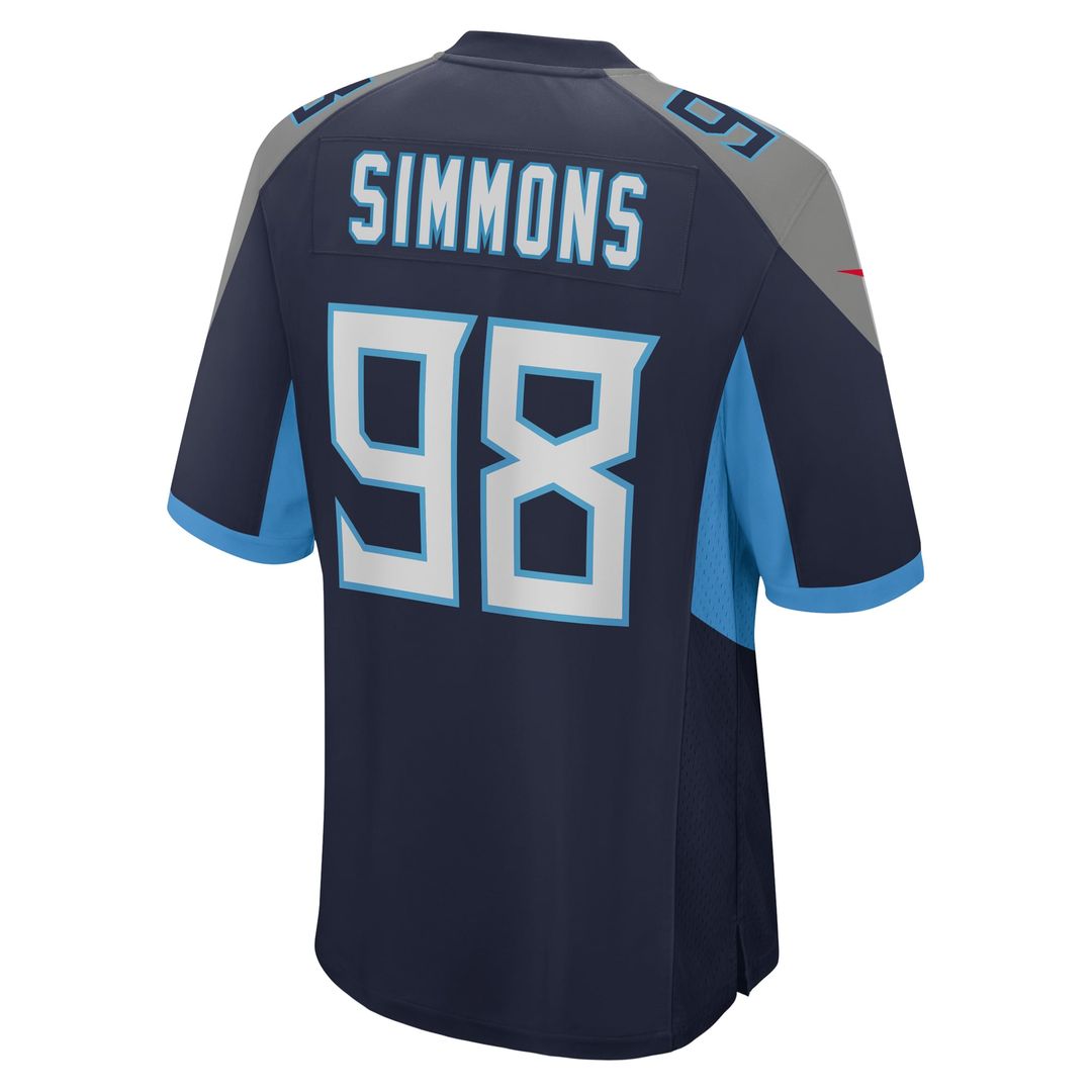 Jeffery Simmons Tennessee Titans Jersey - Navy