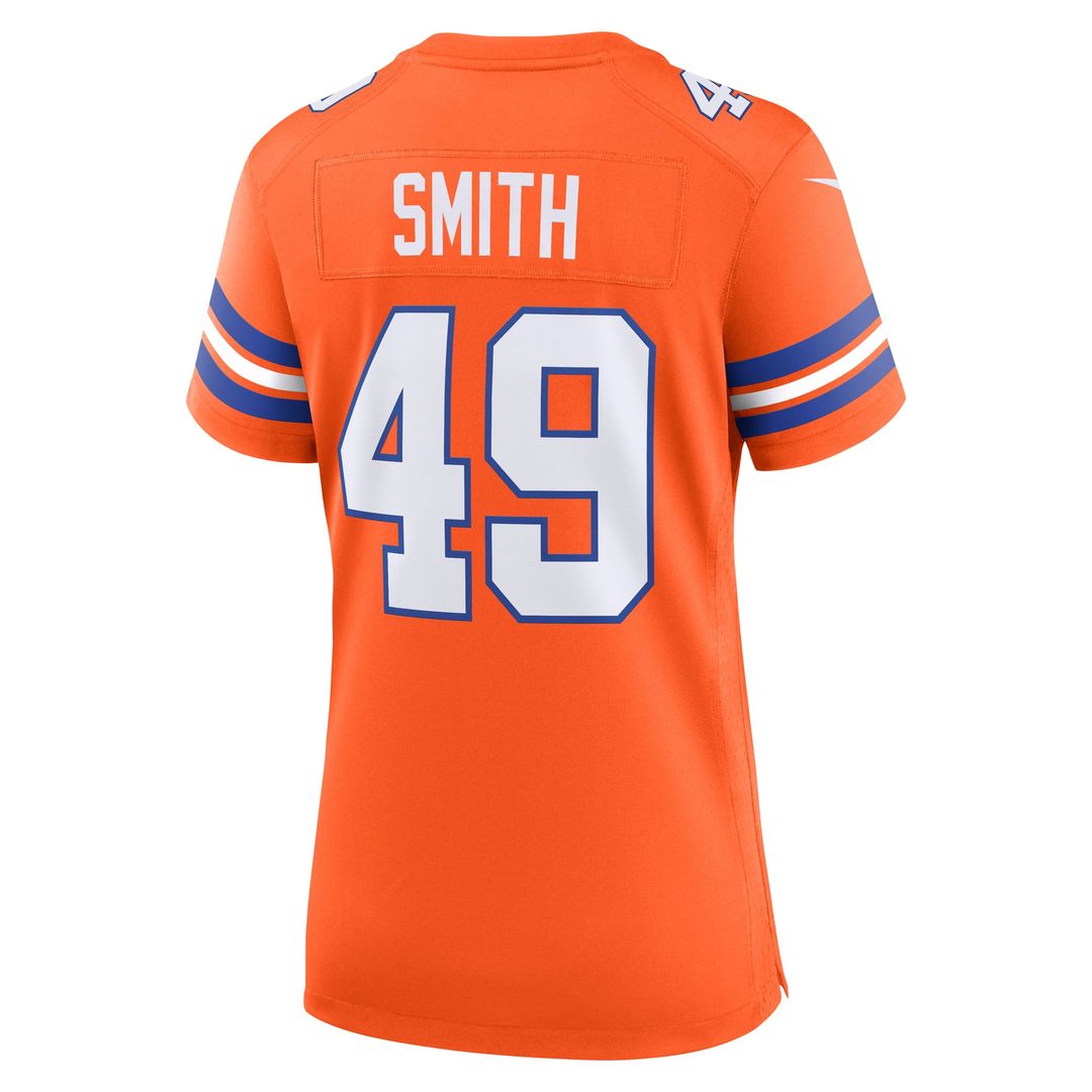 Dennis Smith Denver Broncos Women's Mile High Collection 1977 Throwback Retired Player Jersey - Orange