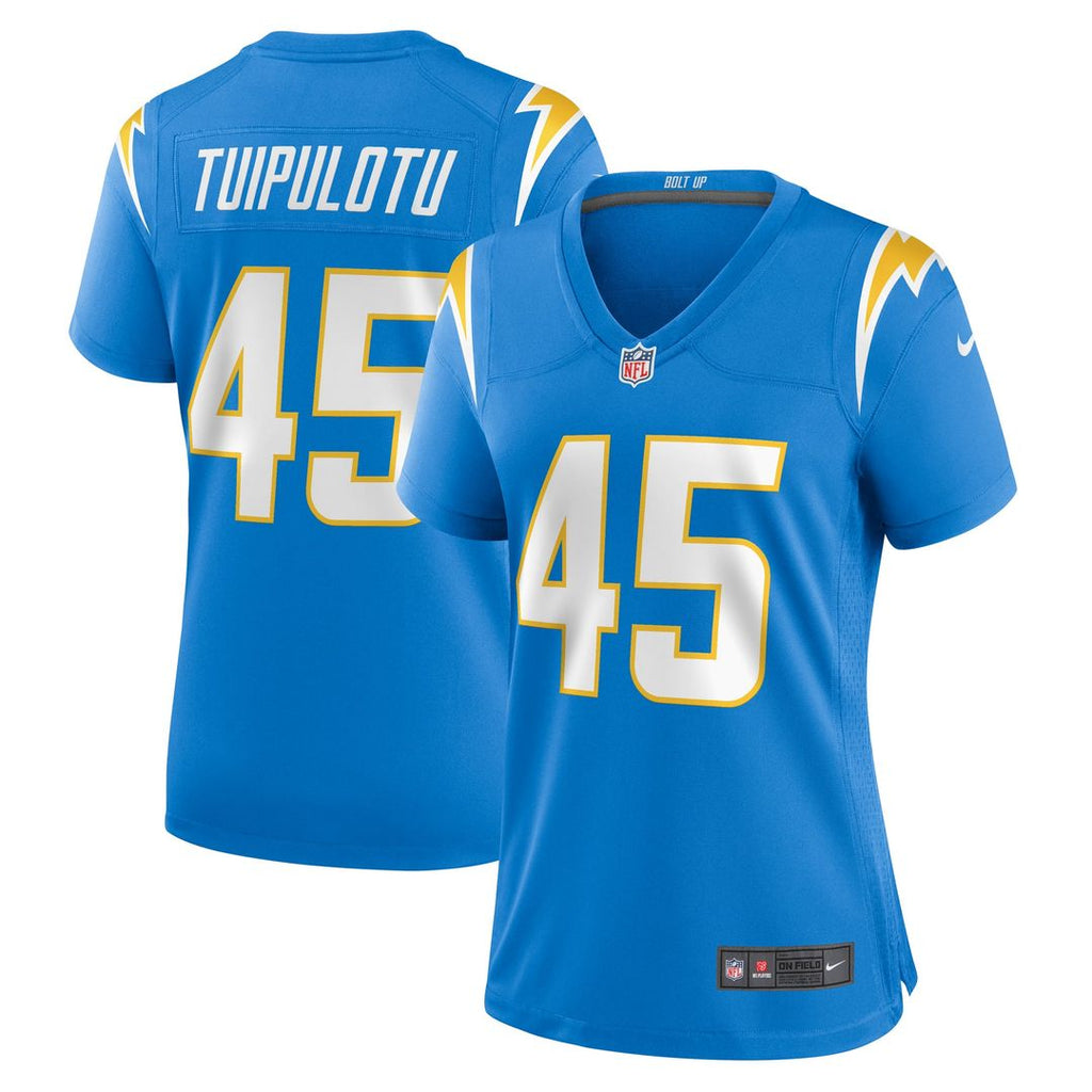 Tuli Tuipulotu Los Angeles Chargers Women's Team Jersey - Powder Blue