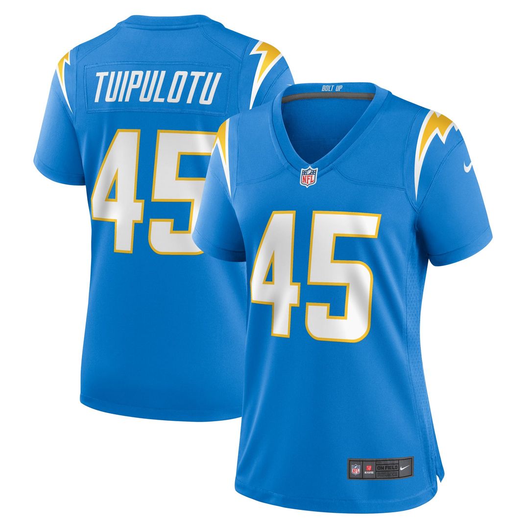 Tuli Tuipulotu Los Angeles Chargers Women's Team Jersey - Powder Blue