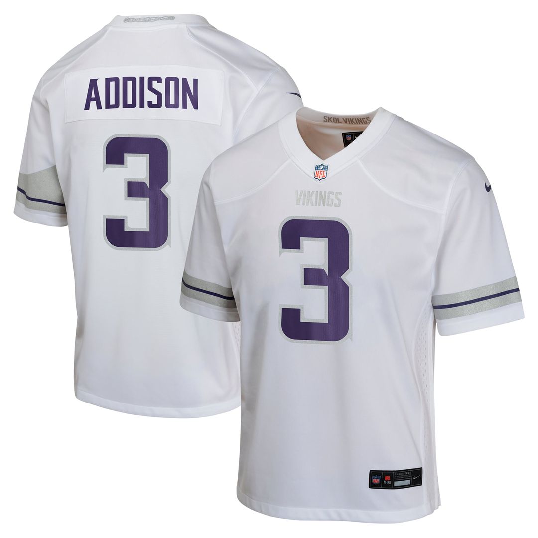Addison Minnesota Vikings Youth Jersey - White