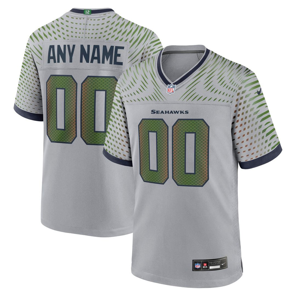 Seattle Seahawks Rivalries Collection Custom Jersey - Gray