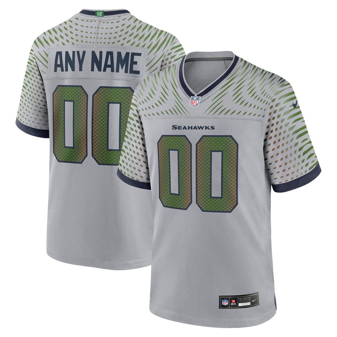Seattle Seahawks Rivalries Collection Custom Jersey - Gray