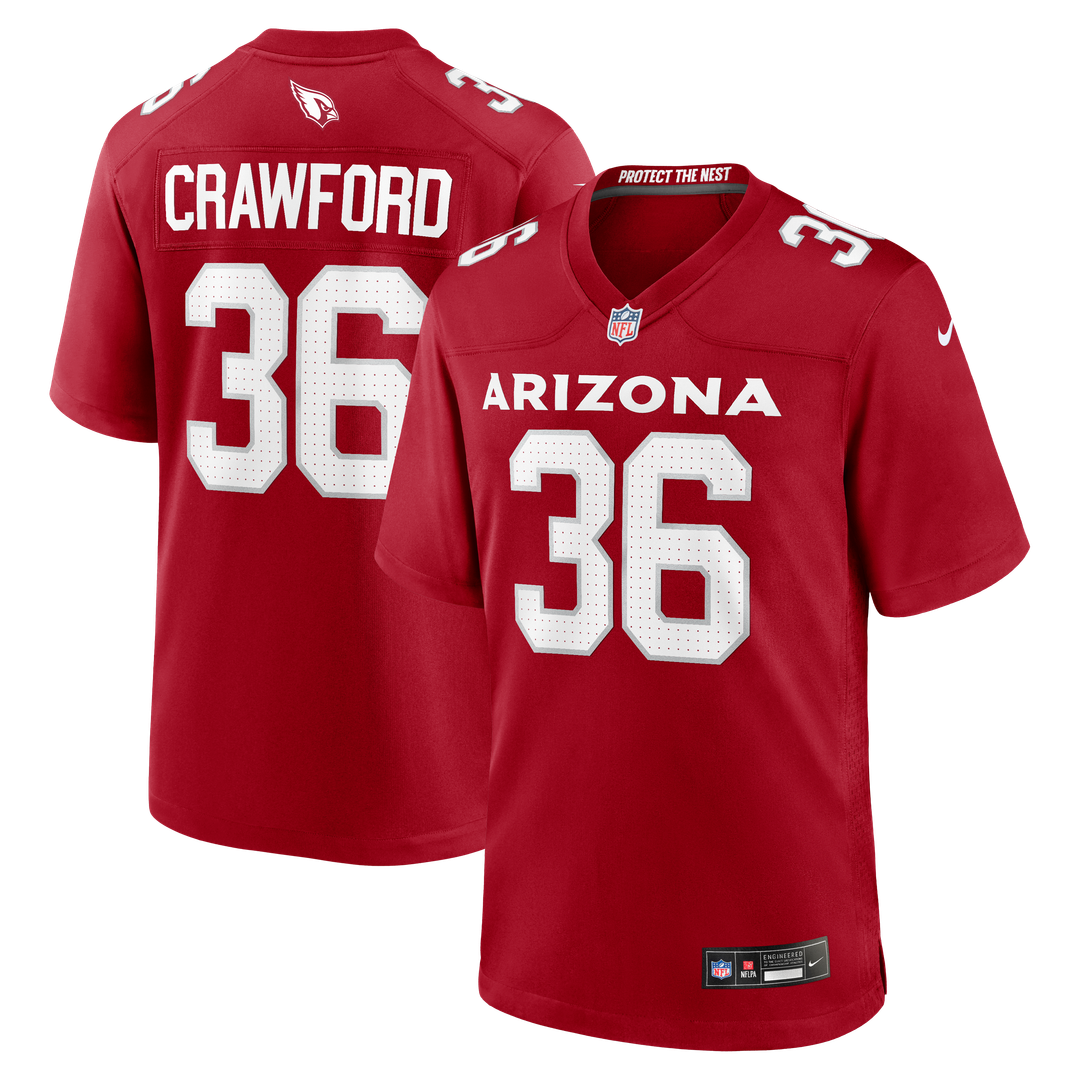 Kitan Crawford Arizona Cardinals Team Jersey - Cardinal