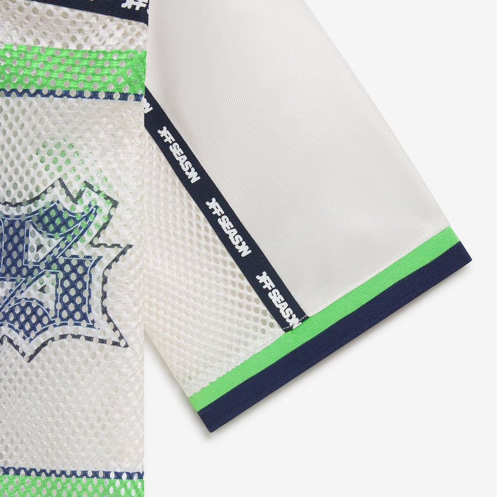 Seattle Seahawks Women's Cropped Mesh V-Neck Top - Cream