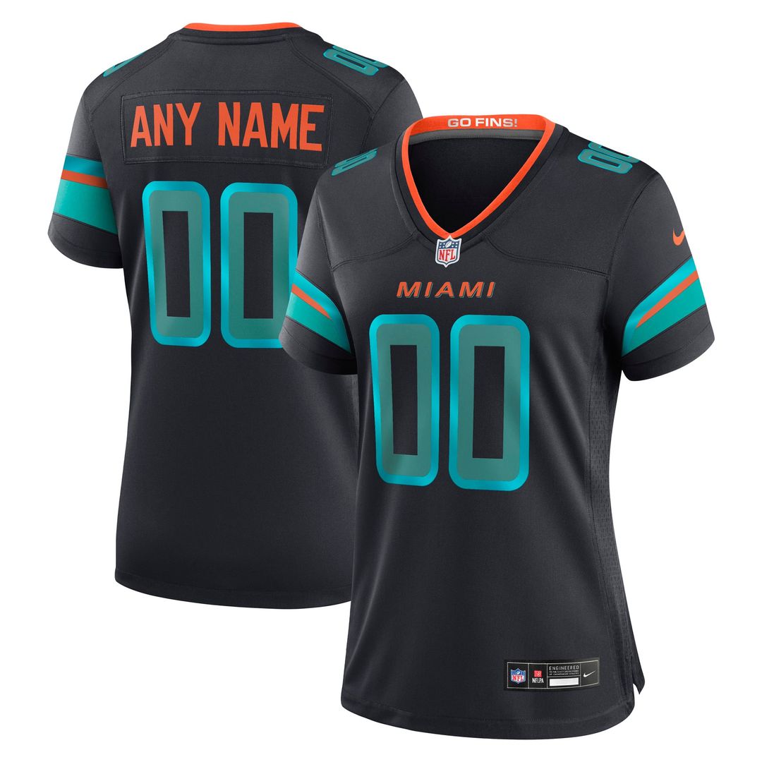 Miami Dolphins Women's Rivalries Collection Custom Jersey - Navy