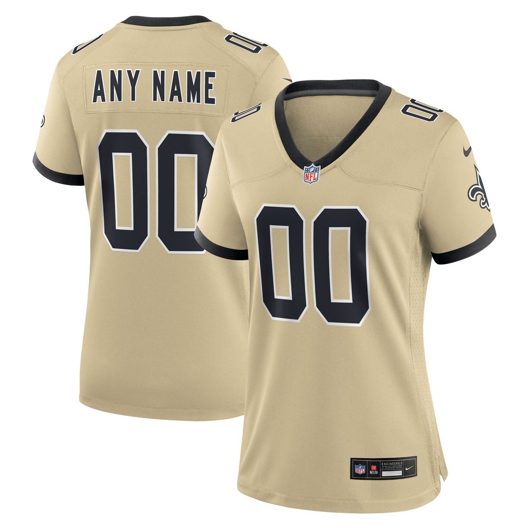 New Orleans Saints Women's Gameday Golds Alternate Custom Jersey - Gold