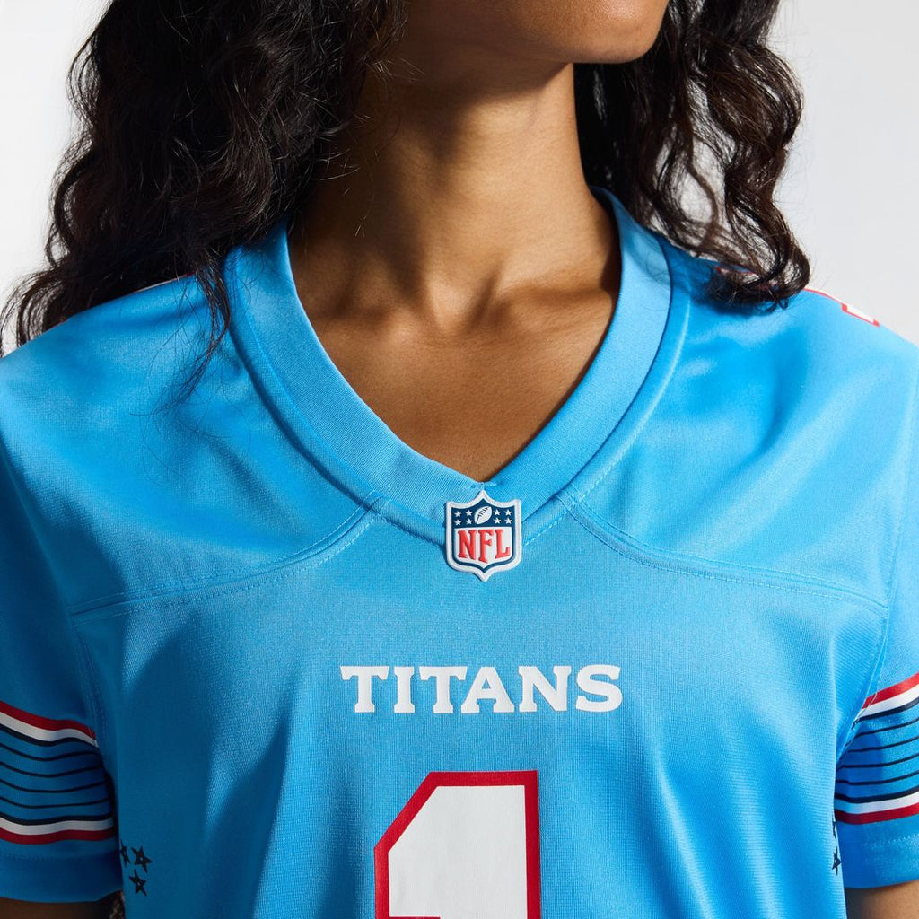 Cameron Ward Tennessee Titans Women's Jersey - Light Blue
