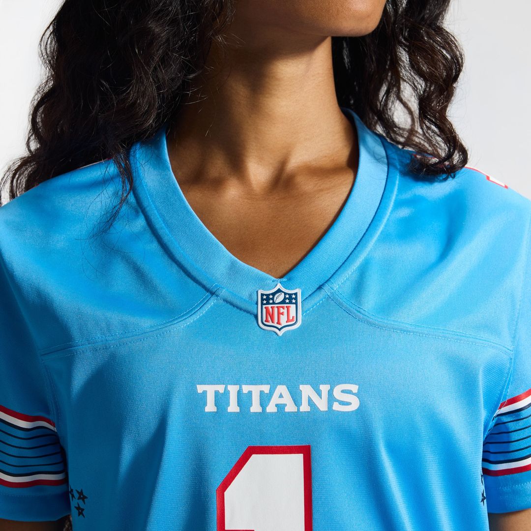 Cameron Ward Tennessee Titans Women's Jersey - Light Blue
