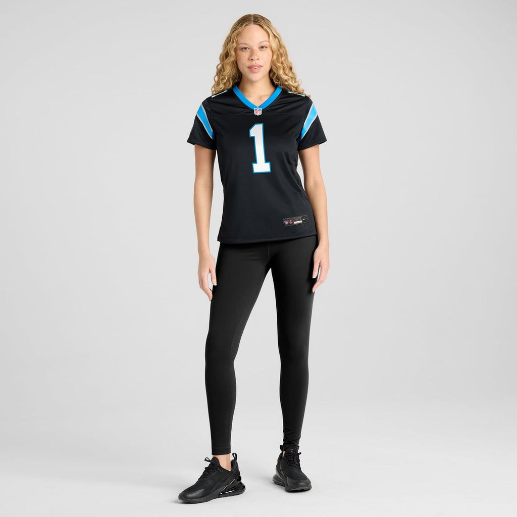 Number 1 Mom Carolina Panthers Women's Jersey - Black