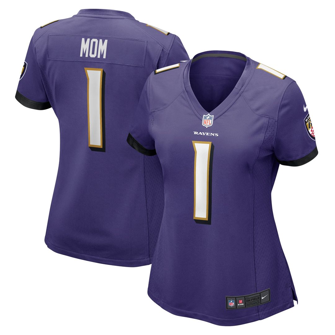 Number 1 Mom Baltimore Ravens Women's Jersey - Purple