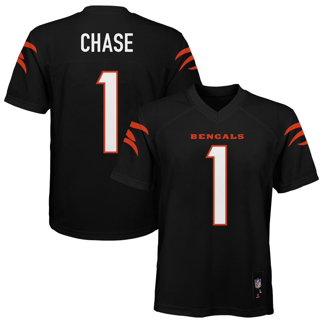 Ja'Marr Chase Cincinnati Bengals Youth Jersey - Black
