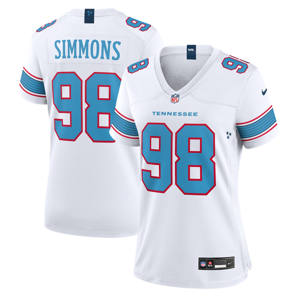 Jeffery Simmons Tennessee Titans Women's Jersey - White