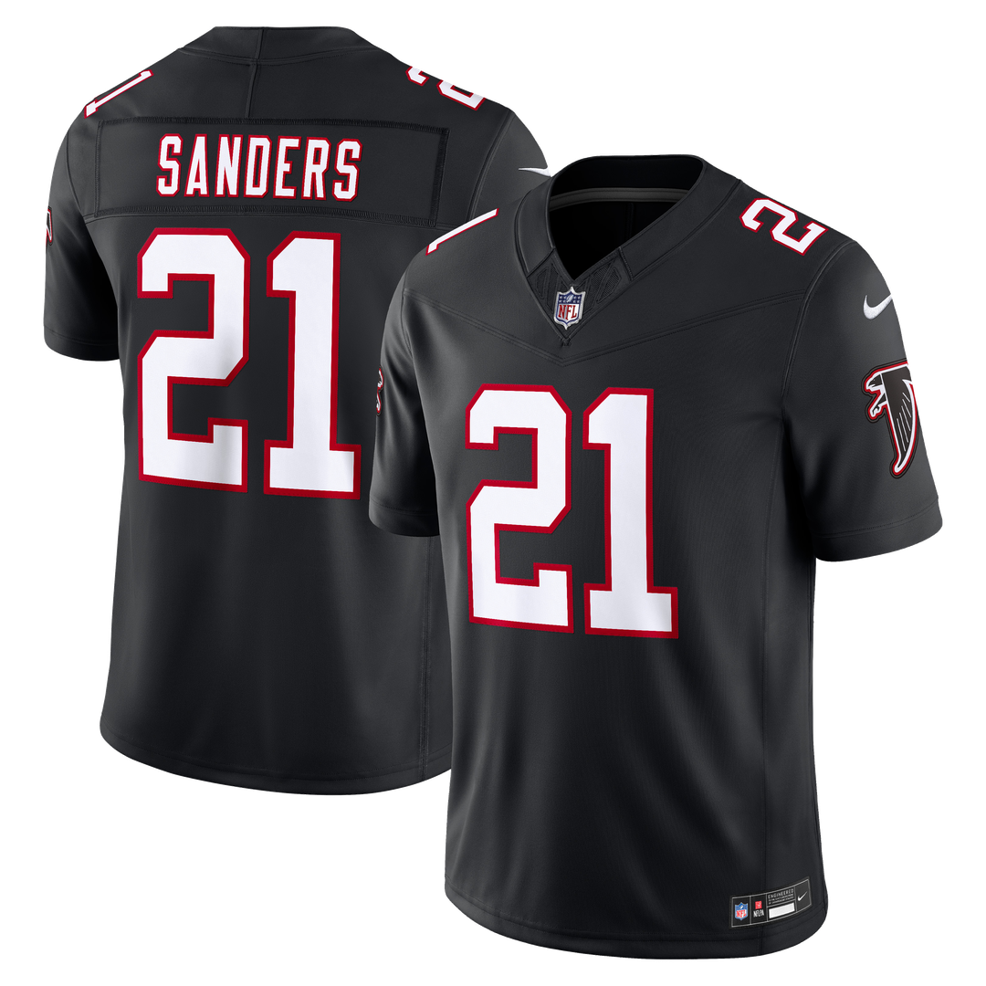 Deion Sanders Atlanta Falcons Alternate Throwback Stitched Retired Jersey - Black
