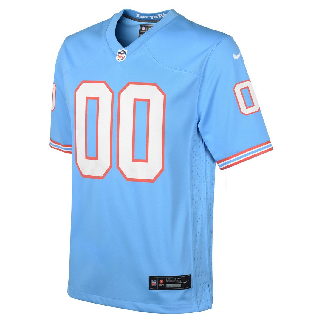 Tennessee Titans Youth Oilers Throwback Custom Jersey - Light Blue
