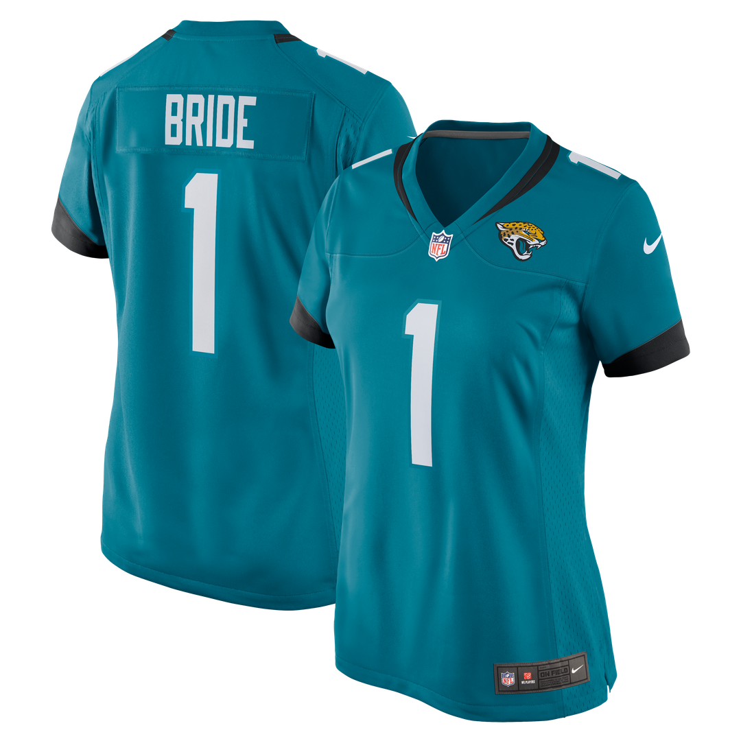 Number 1 Bride Jacksonville Jaguars Women's Jersey - Teal
