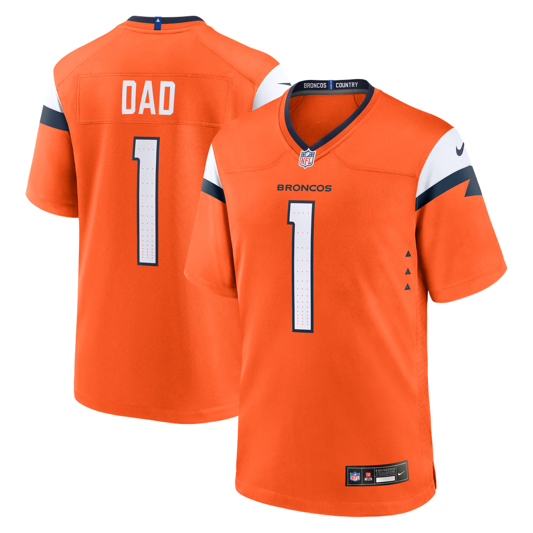 Denver Broncos #1 Dad Jersey - Orange