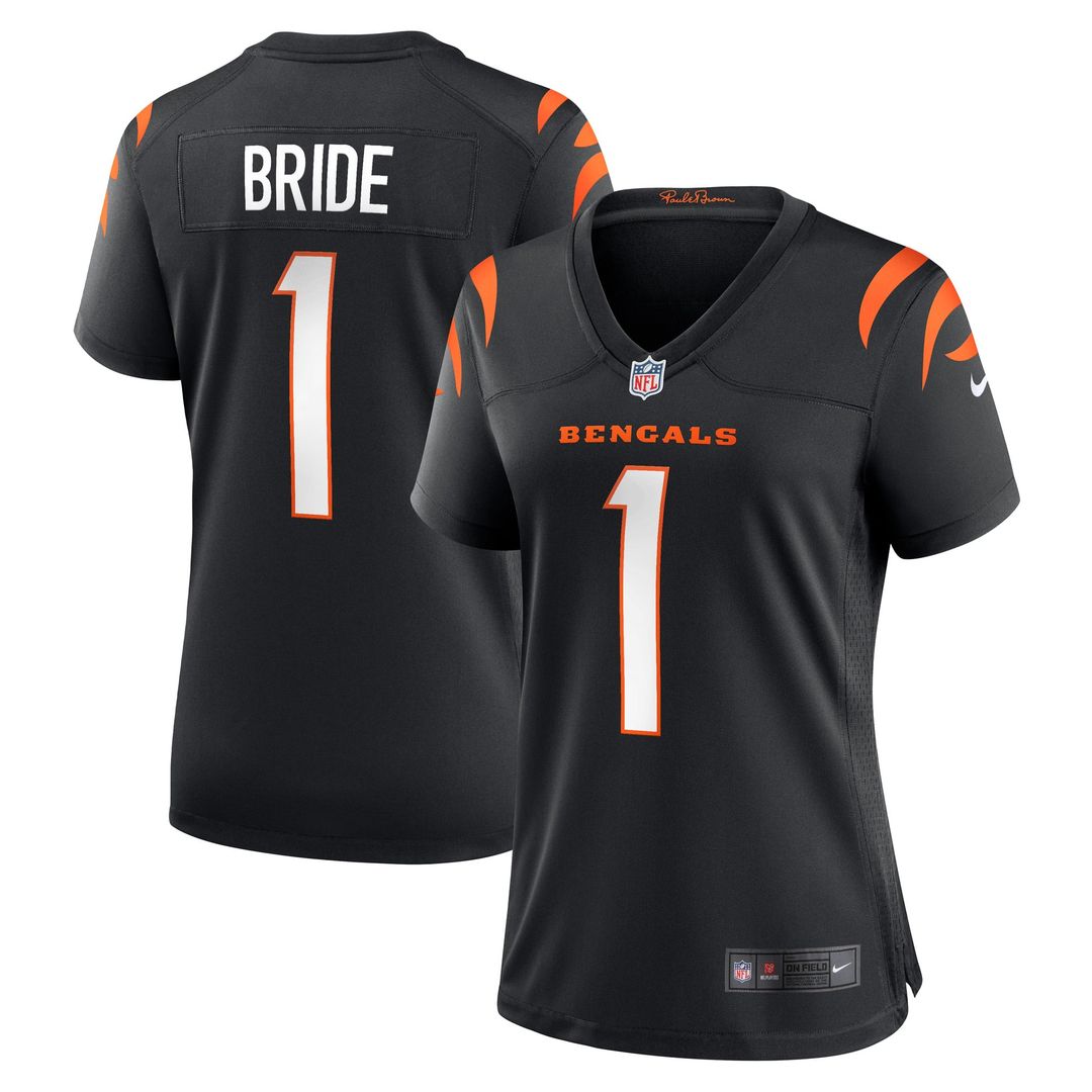 Number 1 Bride Cincinnati Bengals Women's Jersey - Black