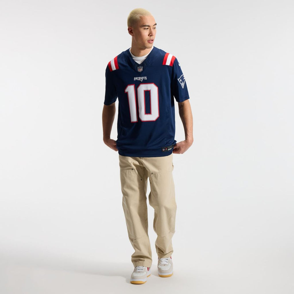 Drake Maye New England Patriots Team Stitched Jersey - Navy