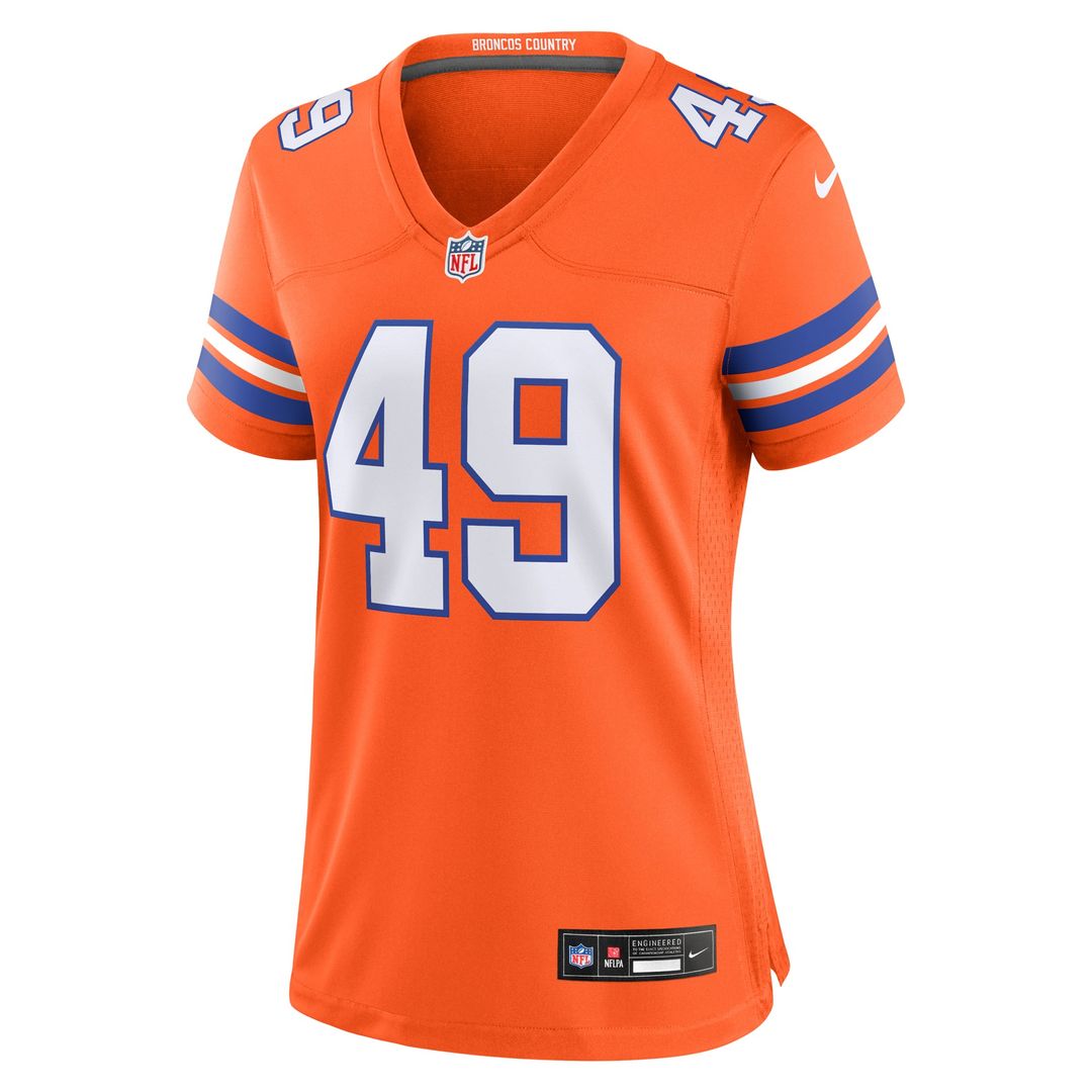 Dennis Smith Denver Broncos Women's Mile High Collection 1977 Throwback Retired Player Jersey - Orange