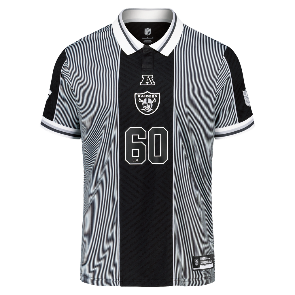 Las Vegas Raiders Youth Football x Football Collared Fan Top - Silver/Black