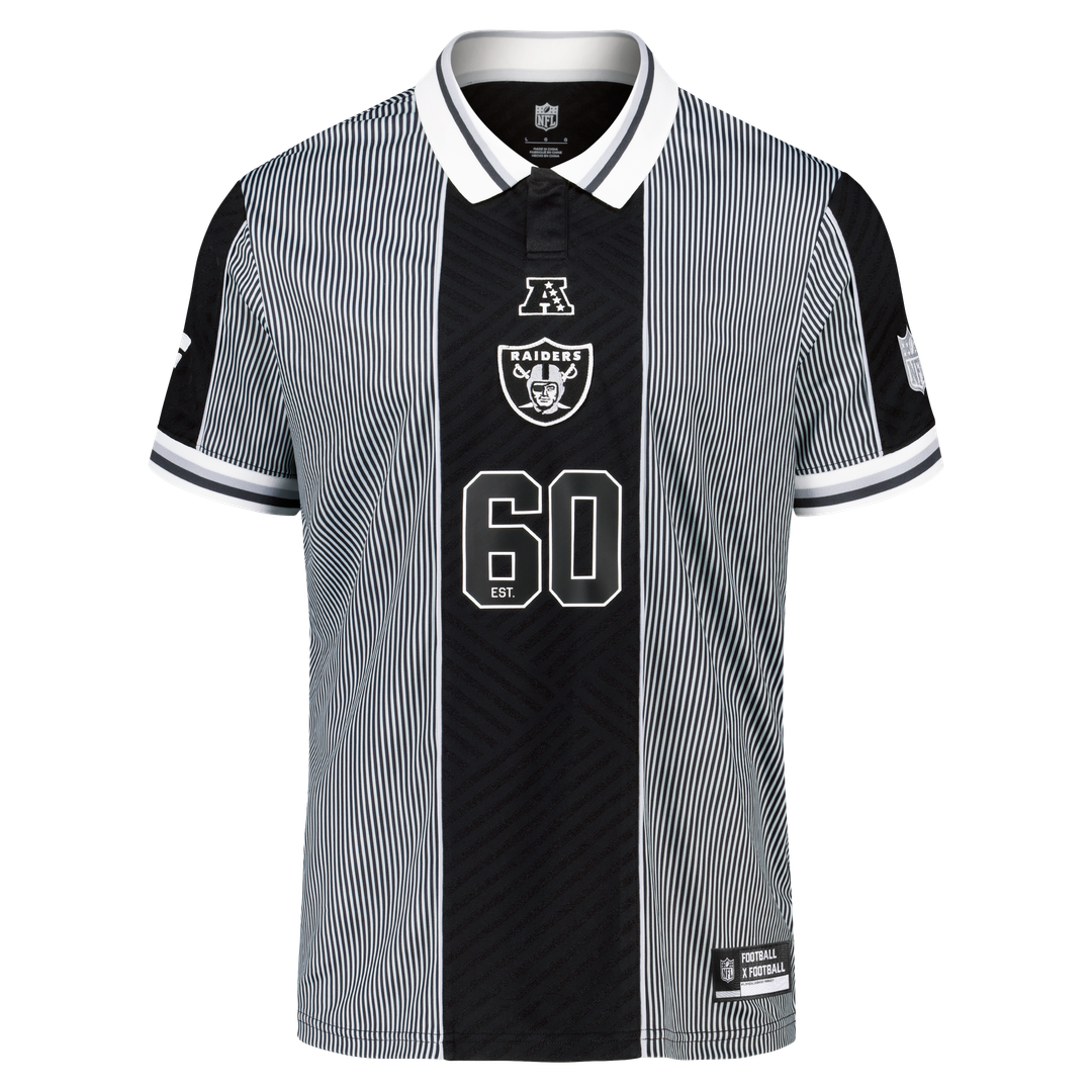 Las Vegas Raiders Youth Football x Football Collared Fan Top - Silver/Black