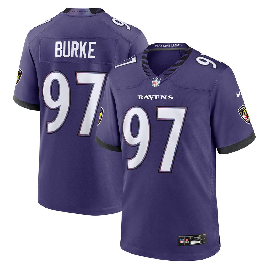 Ethan Burke Baltimore Ravens Team Jersey - Purple