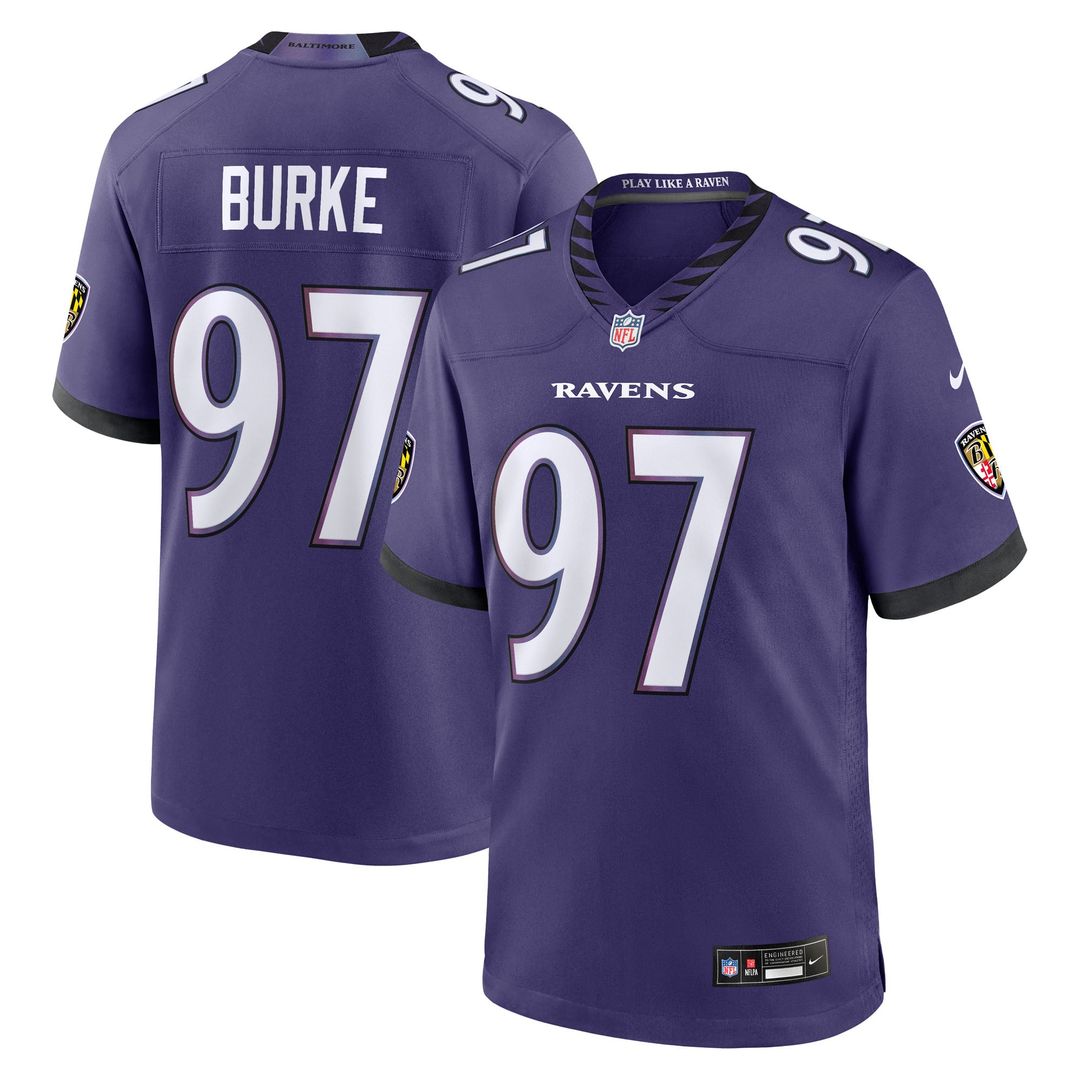 Ethan Burke Baltimore Ravens Team Jersey - Purple