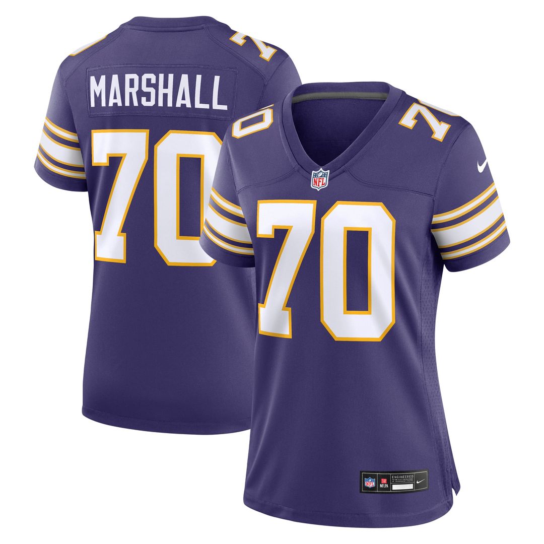 Jim Marshall Minnesota Vikings Women's Classic Retired Player Jersey - Purple