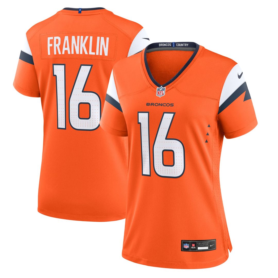 Troy Franklin Denver Broncos Women's Team Jersey - Orange