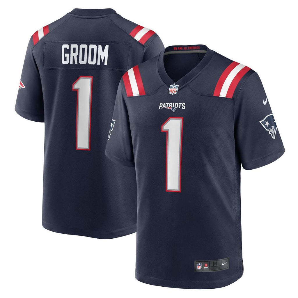 Number 1 Groom New England Patriots Jersey - Navy