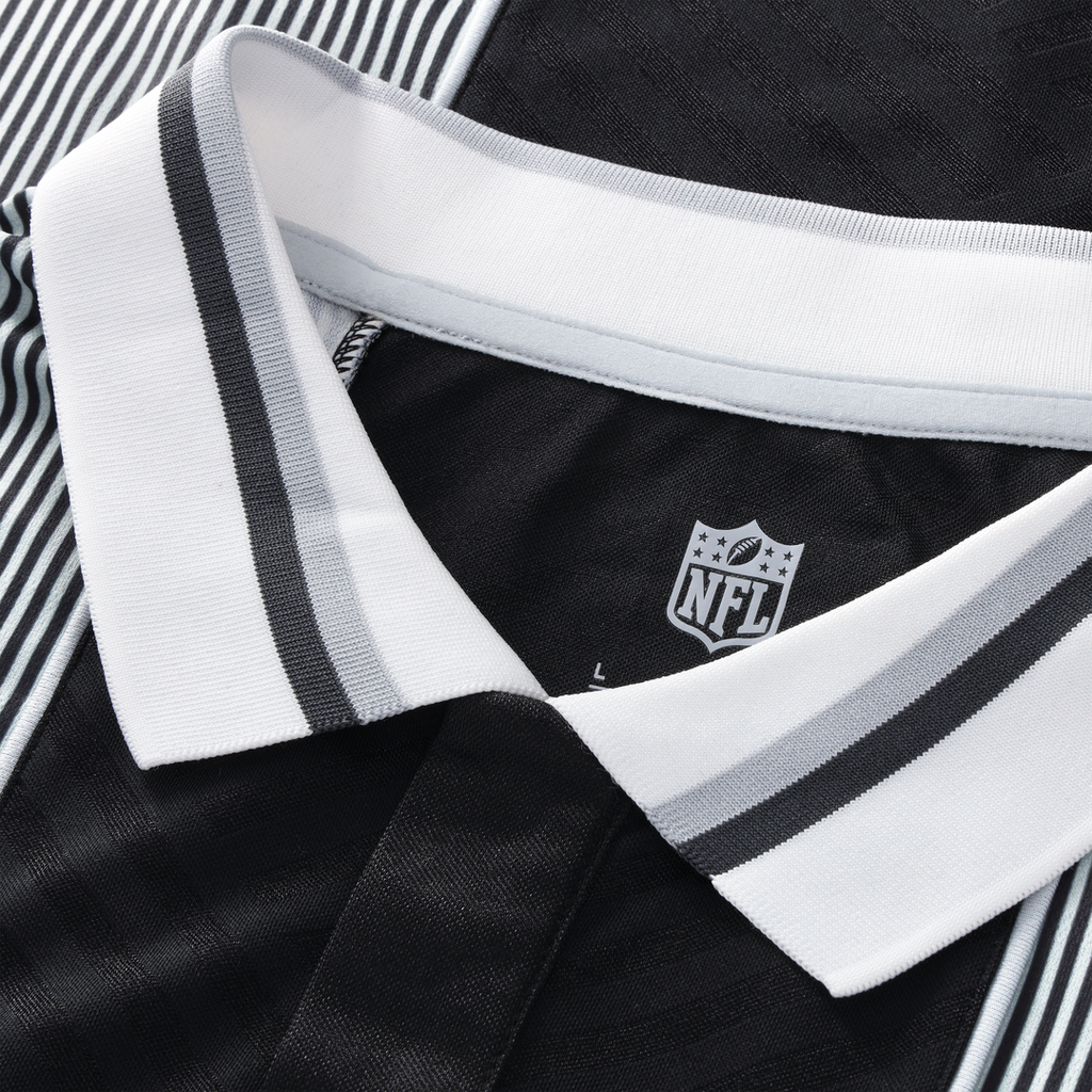 Las Vegas Raiders Youth Football x Football Collared Fan Top - Silver/Black