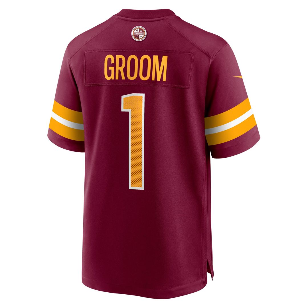 Number 1 Groom Washington Commanders Jersey - Burgundy