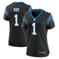 Number 1 Mom Carolina Panthers Women's Jersey - Black