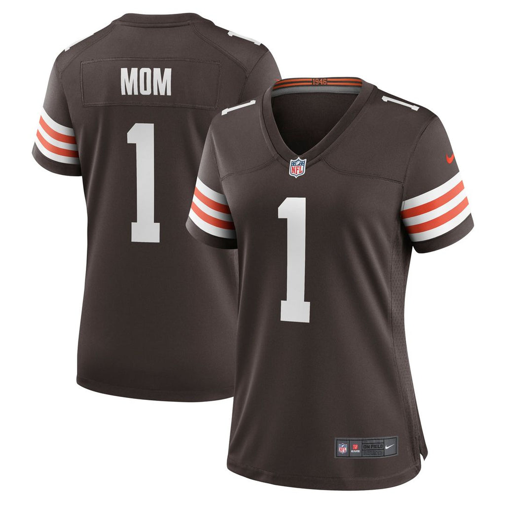 Number 1 Mom Cleveland Browns Women's Jersey - Brown