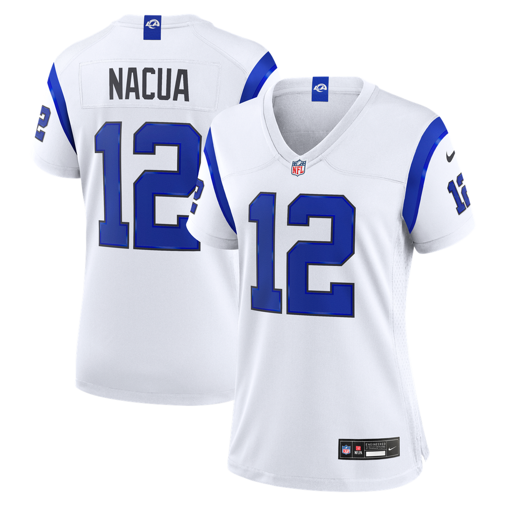 Puka Nacua Los Angeles Rams Women's Fearsome White Jersey