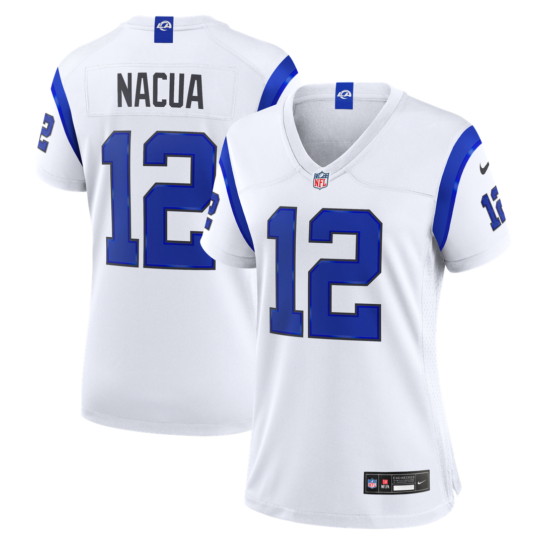 Puka Nacua Los Angeles Rams Women's Fearsome White Jersey