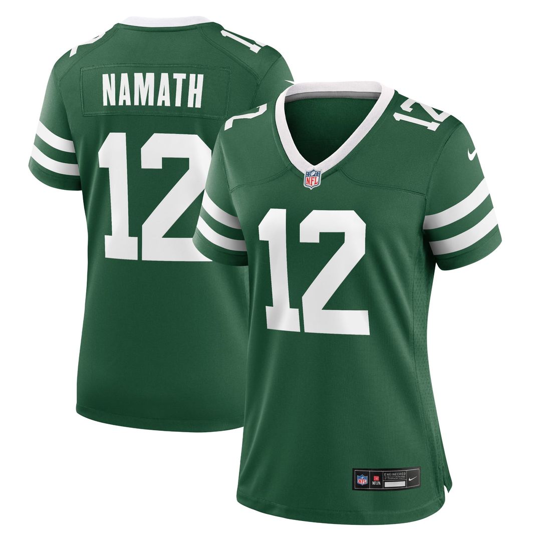 Joe Namath New York Jets Women's Retired Player Jersey - Legacy Green