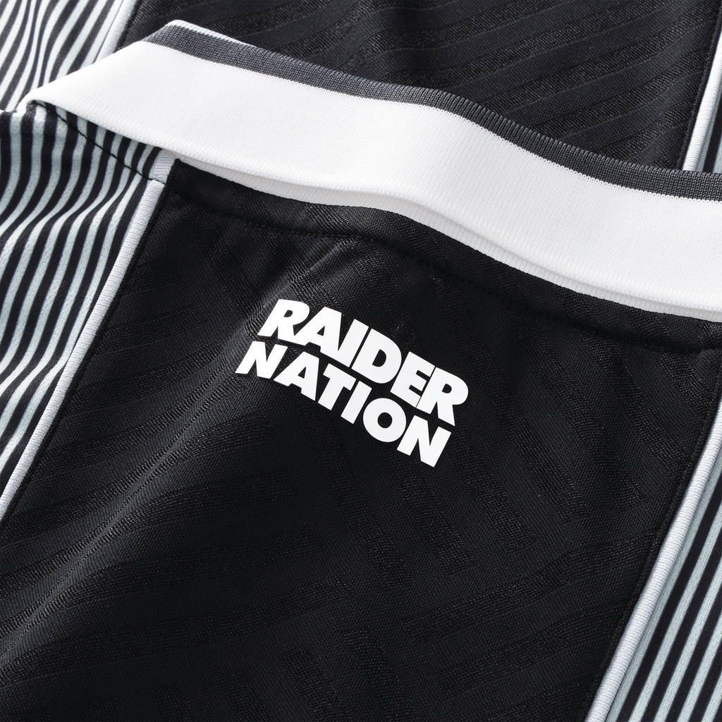 Las Vegas Raiders Youth Football x Football Collared Fan Top - Silver/Black