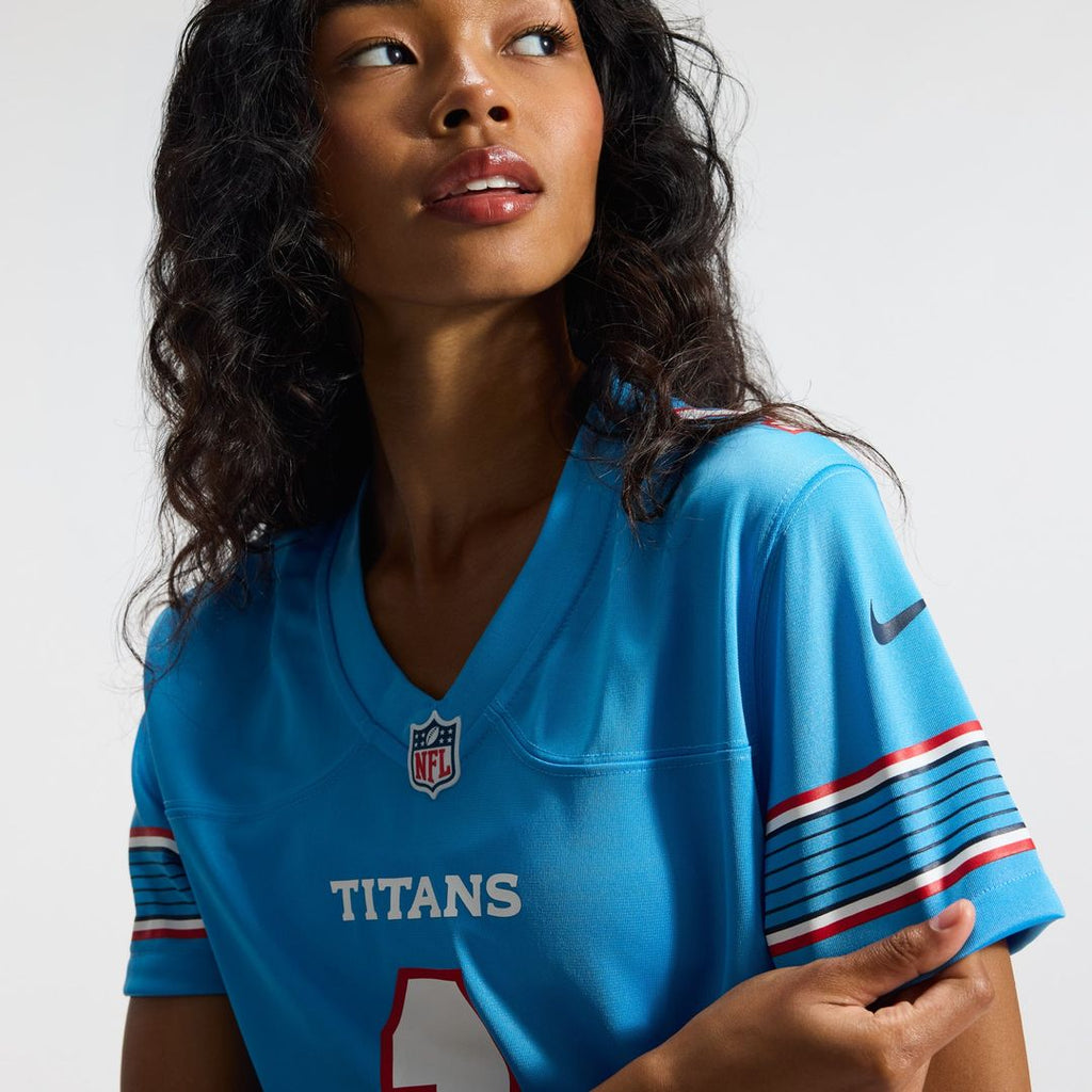 Cameron Ward Tennessee Titans Women's Jersey - Light Blue